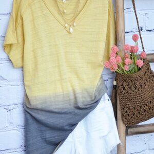 Peony Lemon Dip-Dye Top